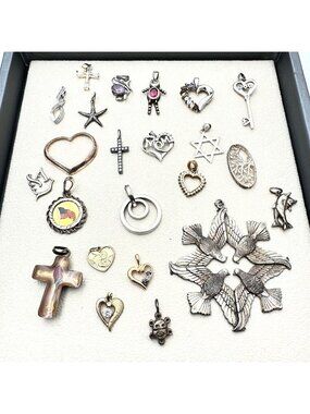 Sterling Silver Pendant Charm Lot 78 Grams Wear Scrap or Resell All XRF Tested